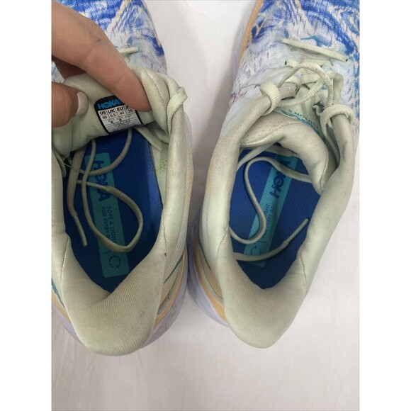 Hoka One Womens Clifton 8 Together 1119394 TGT White Running Shoes Sz 8B‎